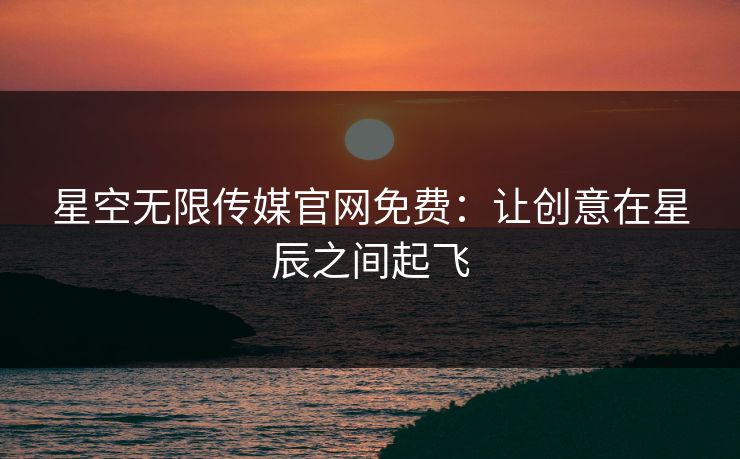 星空无限传媒官网免费：让创意在星辰之间起飞