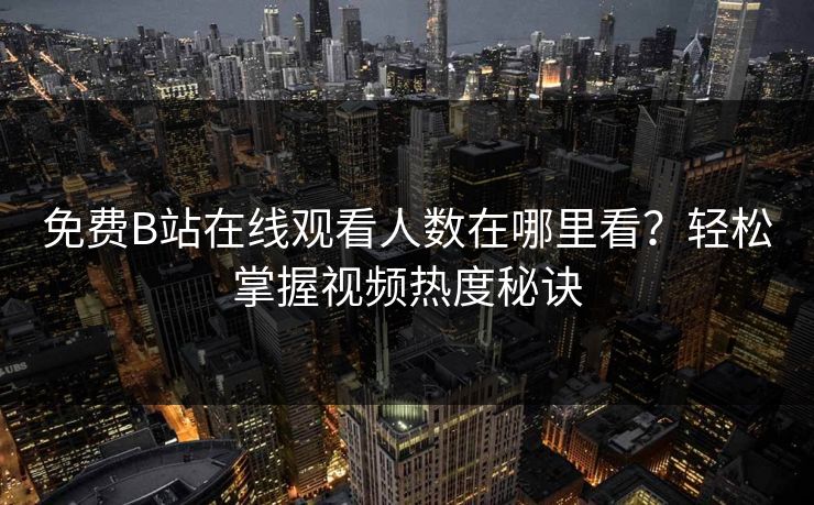 免费B站在线观看人数在哪里看？轻松掌握视频热度秘诀